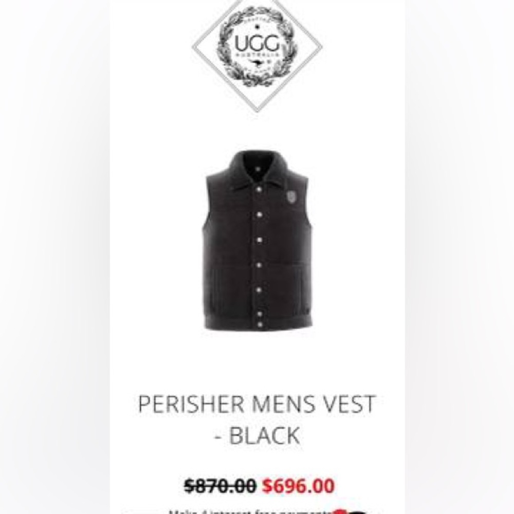Brand new designer UGG vest. Tags still attached. Never worn!